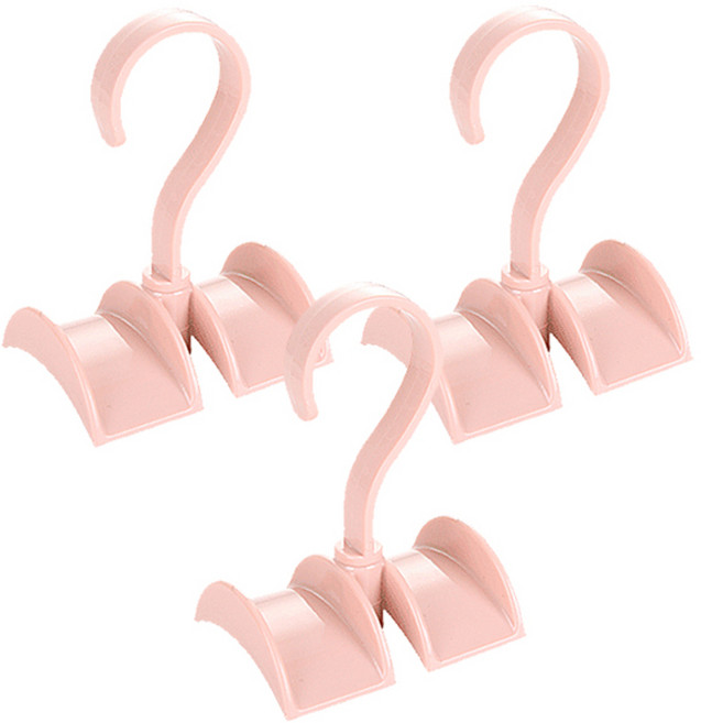 리버그린 회전식 다용도 가방정리걸이, 핑크, 3개