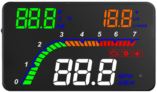 삼에스 자동차 HUD 헤드업 디스플레이 OBD형 세트 3S-A6, 1세트
