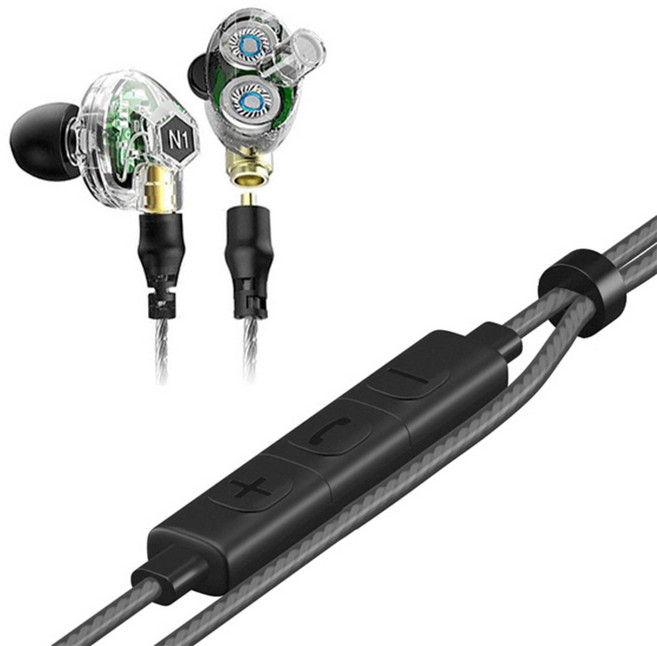 요이치 N1 컨트롤 인이어 + 리모트 콘트롤 리드 케이블 세트, 투명화이트