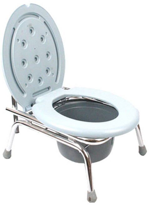 진산메디칼 보급형 미니 이동 좌변기 크롬, 1개