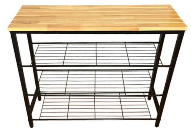 벤치형 신발정리대 4단, 내추럴 + 블랙, 1개