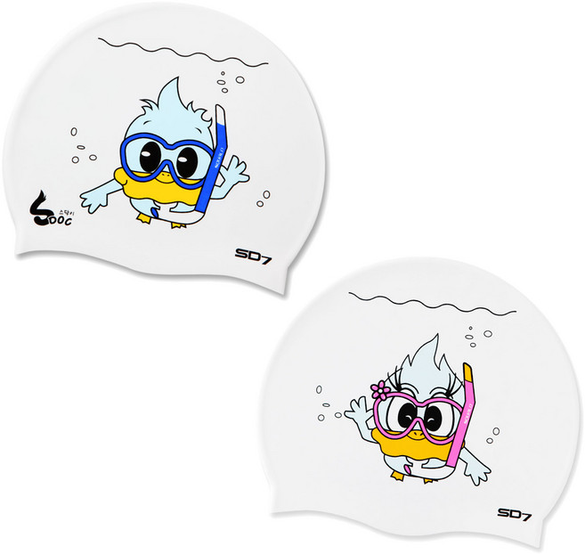 SD7 스닥이 수영모 2p 세트, 1세트, 스노클스닥 CA278 + 스와니 CA246