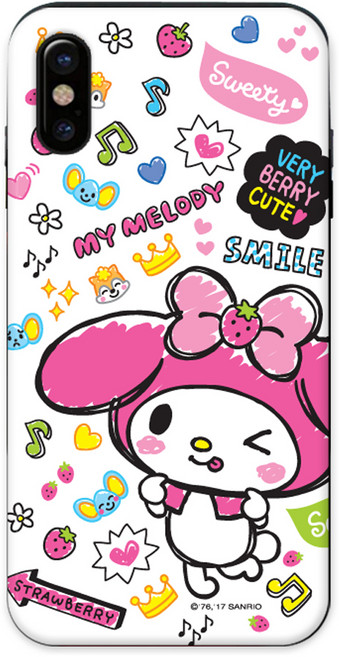 산리오 키티프렌즈 과일 슬라이드 카드 범퍼 휴대폰 케이스