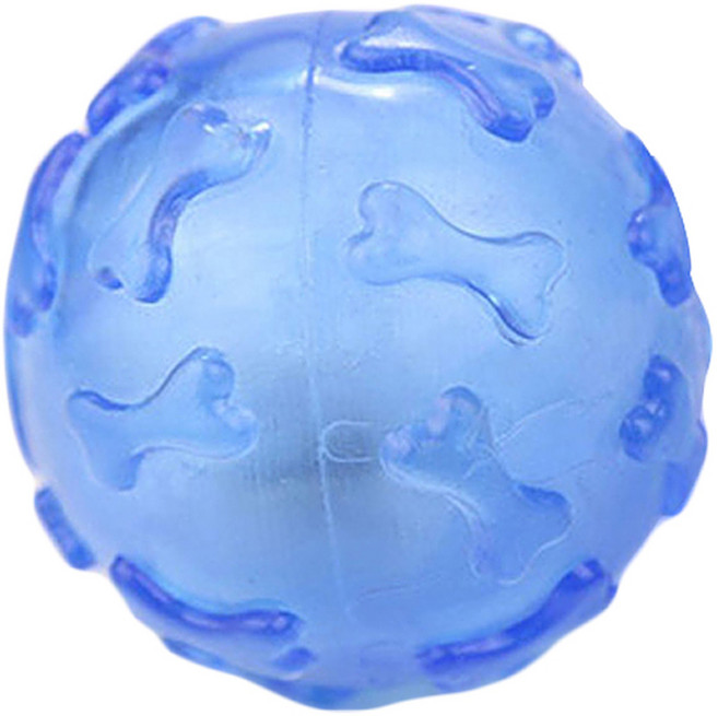 바이셀 강아지 LED 장난감 뼈다귀 공 6.5cm, 블루, 1개