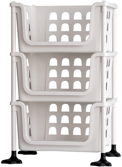 보노하우스 오픈 스텝 바스켓 3단 수납장, 화이트, 1개