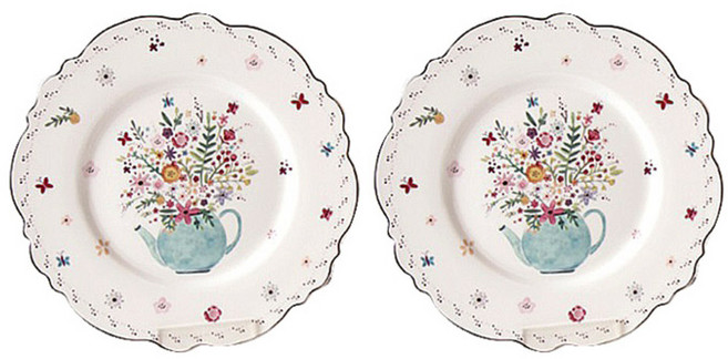 엘룸 플뢰르 접시 21cm 2p, 1세트, 단품, 혼합색상