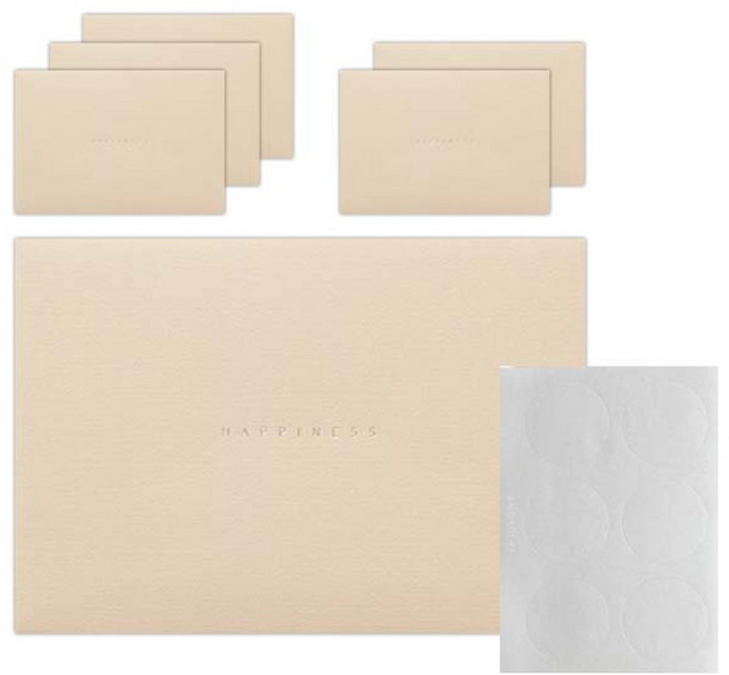 모노라이크 해피니스 파스텔 컬러 봉투 6p + 스티커 6p, 01베이지, 1개