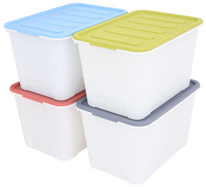 가쯔 멀티블럭 리빙박스 4종 세트, 그린 + 블루 + 그레이 + 레드, 1세트