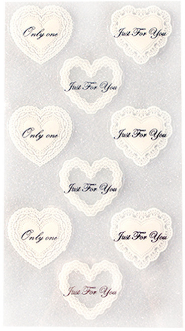 티나피크닉 레이스 투명하트스티커 9p, 혼합 색상, 5개