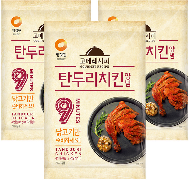 청정원 탄두리치킨 양념 8g x 2p, 16g, 3개