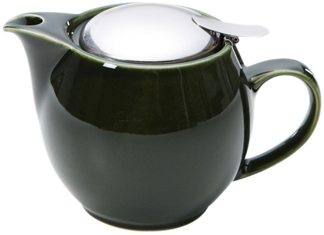 제로재팬 도자기 티포트 2인용, 안티크그린, 450ml, 1개