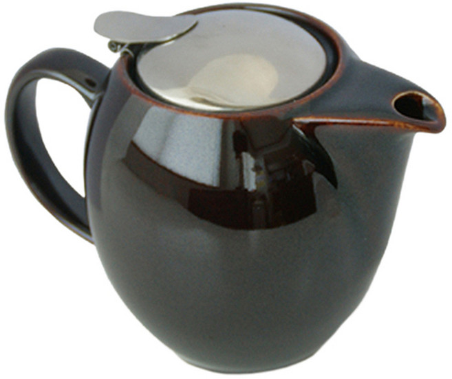 제로재팬 도자기 티포트 1인용, 안티크브라운, 350ml, 1개