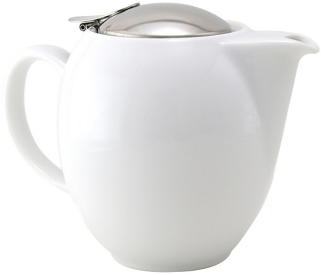 제로재팬 도자기 티포트 1인용, 화이트, 350ml, 1개