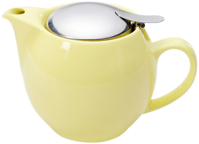 제로재팬 도자기 티포트 2인용, 레몬옐로우, 450ml, 1개