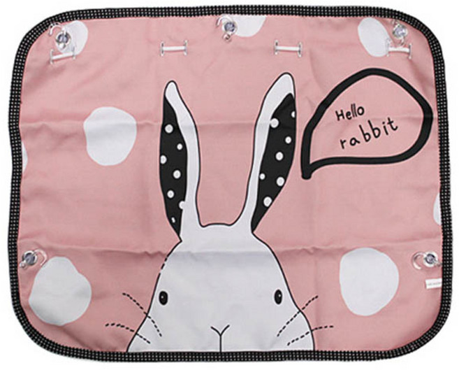 본투로드 큐방 차량용 햇빛가래개 커튼, 토끼, 1개