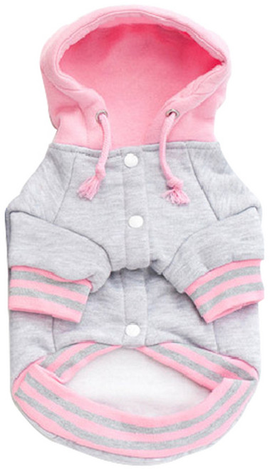반려동물 후드 야구점퍼, 그레이, 1개