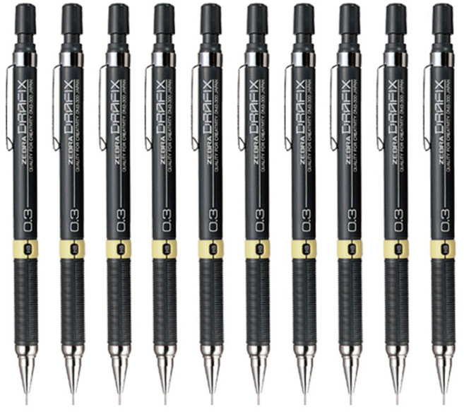 드라픽스 샤프 블랙, 0.3mm, 10개