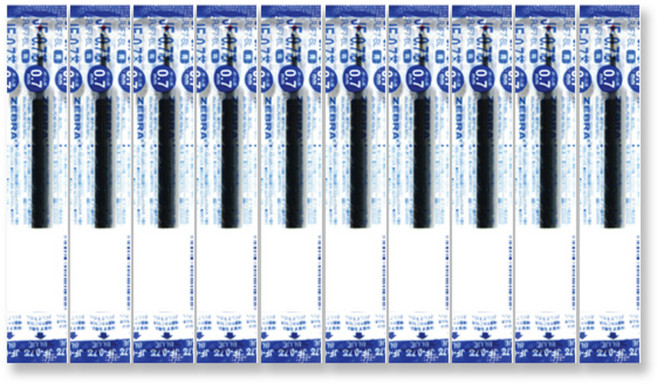 제브라 젤잉크 JF 리필심 0.7mm, 블루, 10개