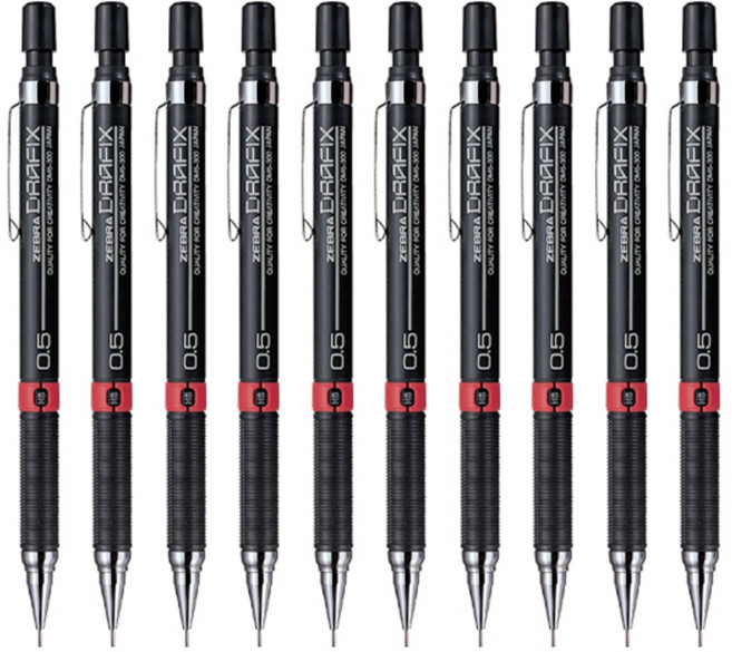 드라픽스 샤프 블랙, 0.5mm, 10개
