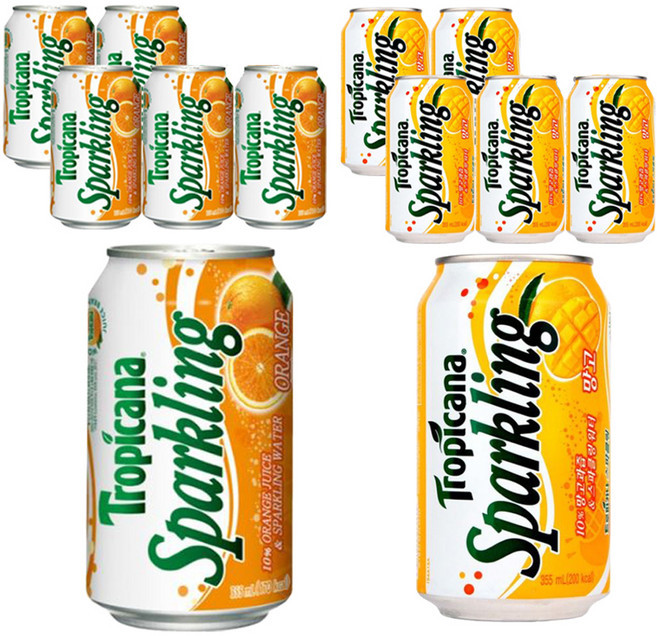 트로피카나 스파클링 오렌지 355ml x 6p + 망고 355ml x 6p, 1세트