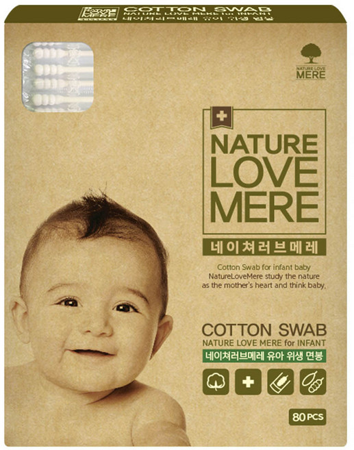 네이쳐러브메레 유아 위생면봉, 1개, 80개입