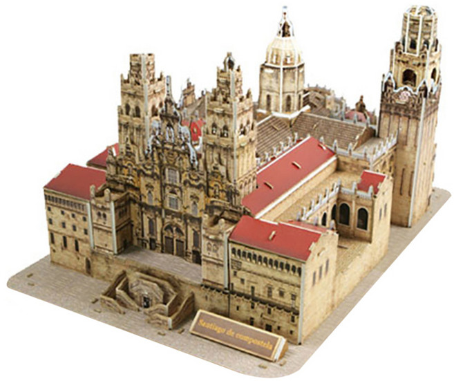 뜯어만드는세상 산티아고 데 콤포스텔라 대성당 입체퍼즐, 12피스, 혼합색상, 1개