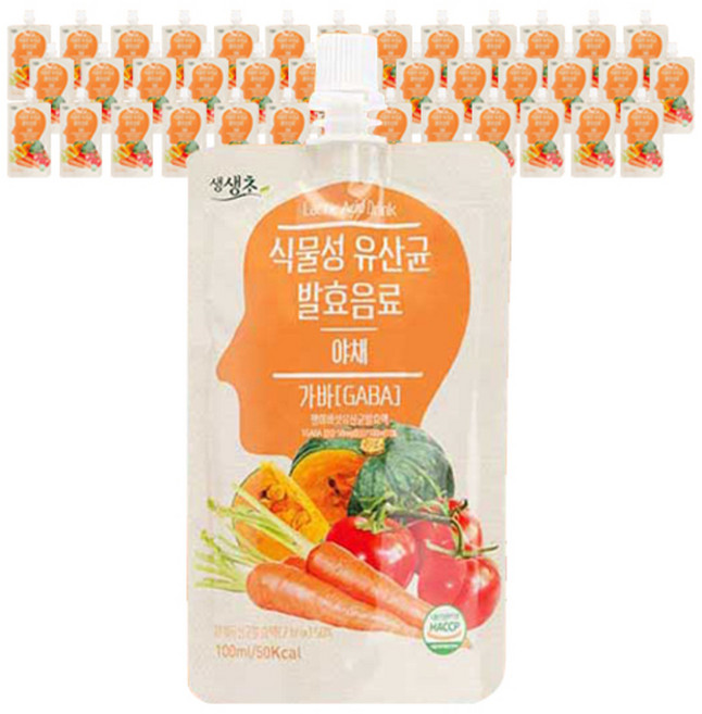 생생초 식물성 유산균 발효음료 야채주스, 100ml, 40개입