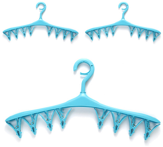 마켓감성 집게 양말 행거, 블루, 3개