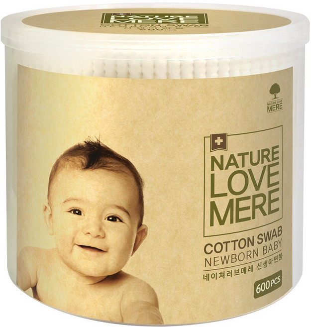 네이쳐러브메레 신생아 면봉 원통형, 600개입, 1개