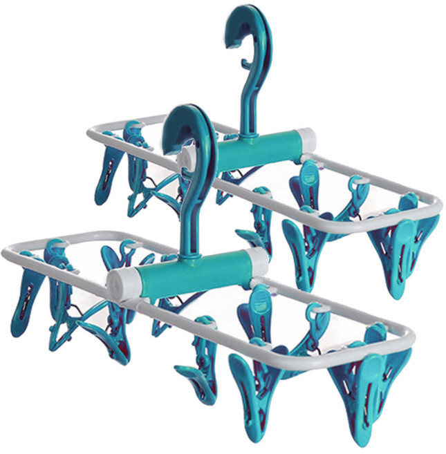 마켓감성 집게 접이식 양말 걸이, 청그린, 1개