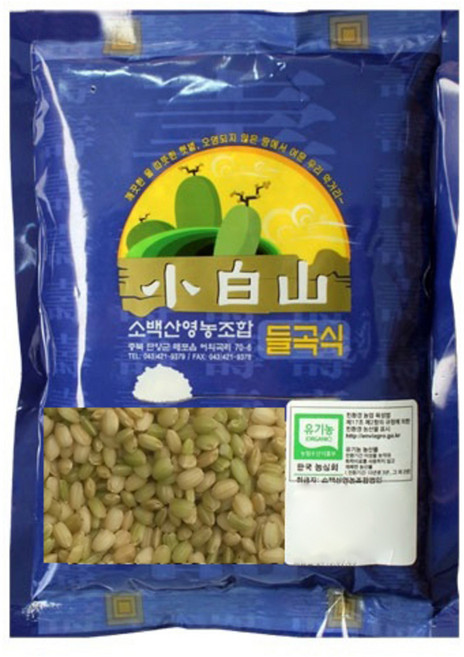 소백산영농조합 유기농 찰녹미, 1개, 1kg