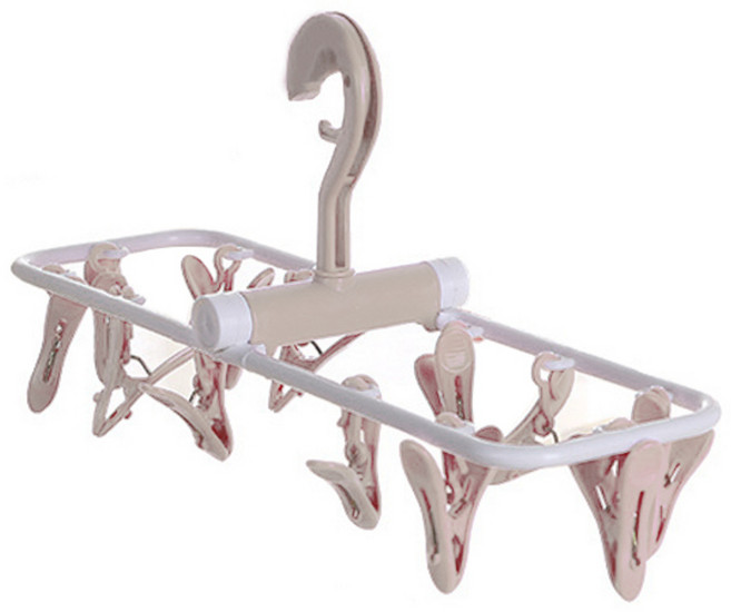 마켓감성 집게 접이식 양말 걸이, 베이지, 1개