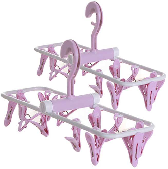 마켓감성 집게 접이식 양말 걸이 연보라, 바이올렛, 1개