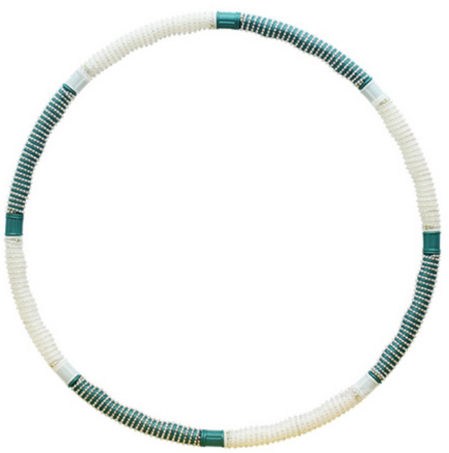 나리아 쥬얼리 참숯 지압 훌라후프, 2.4kg, GREEN + WHITE, 1개