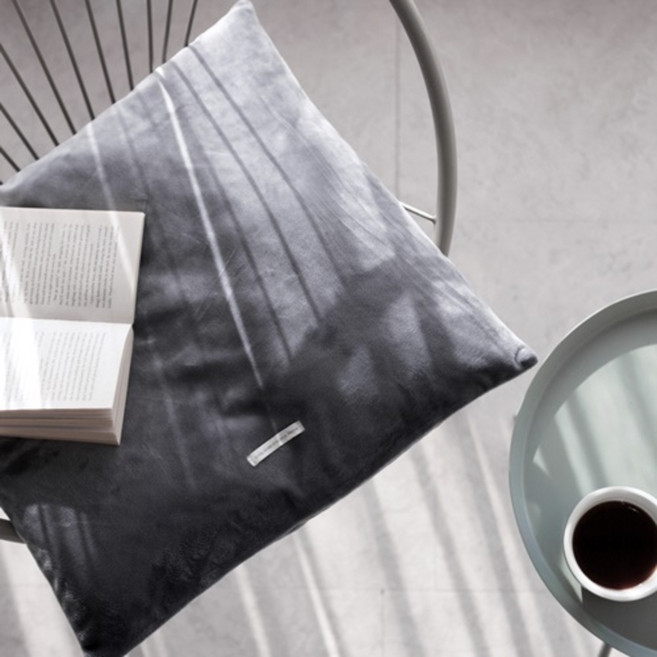 데코뷰 따뜻한 극세사 방석커버, 차콜