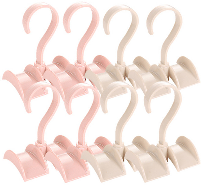 리버그린 회전식 가방걸이 화이트 4p + 핑크 4p, 혼합 색상, 1세트