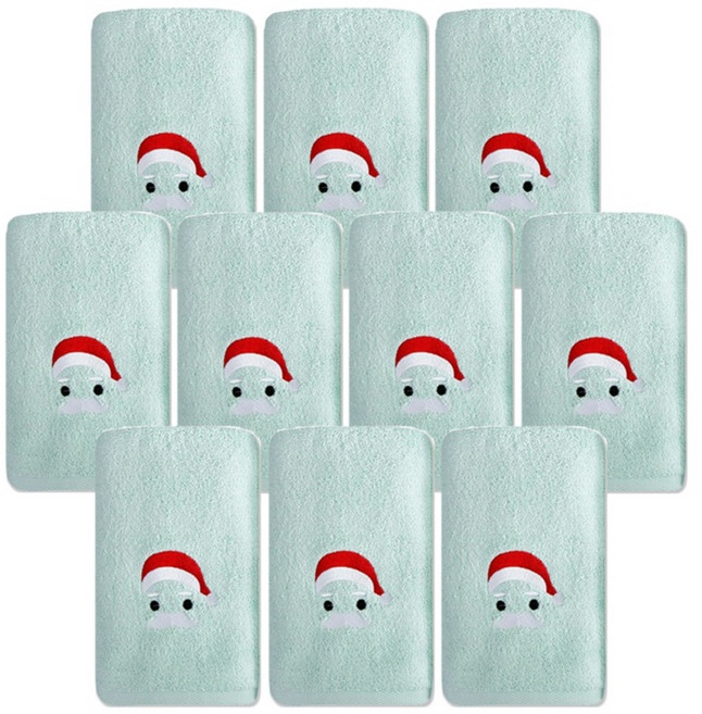 송월타월 산타 수건, 연두, 10개