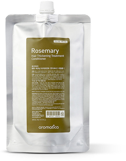 아로마티카 로즈마리 헤어 씨크닝 트리트먼트 컨디셔너 리필, 400ml, 1개