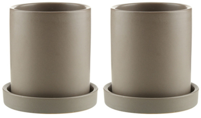 삼호유리 모노톤 모던 무광화분, 모카, 2개