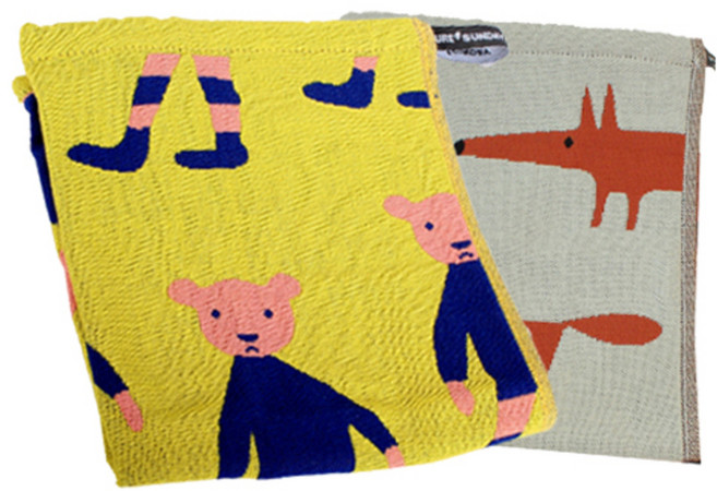 퓨어썬데이 순면 3중 사커베어 거즈행주 2p 세트, 2개, 사커베어, 빨간 여우