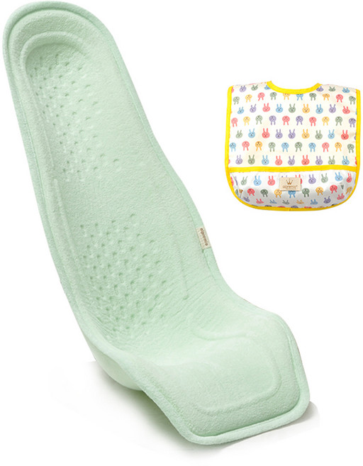 알프레미오 수유시트 + 코튼 방수 턱받이 옐로우토끼, 라이트그린(면), 1세트