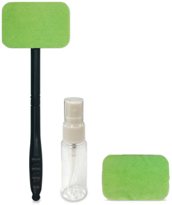 니녹 차량용 앞유리 매직 핸들 타월 세트, 블랙 + 그린, 1세트