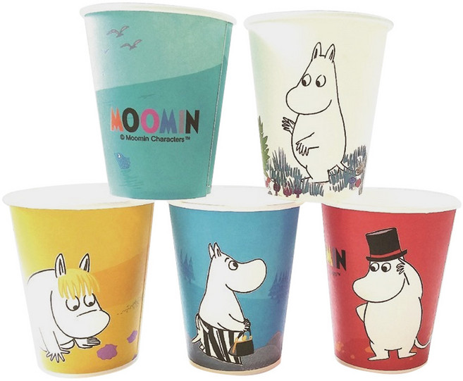 무민 5종 컬러 종이컵 270ml, 100개입, 1개