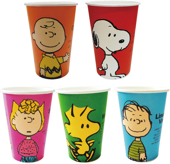 피너츠 칼라 종이컵 혼합 5종 390ml, 100개입, 1개