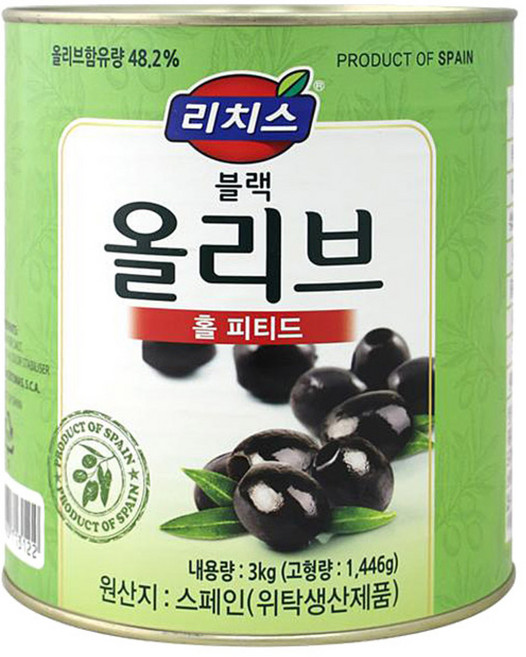 리치스 피티드 블랙 올리브 홀, 3kg, 1개