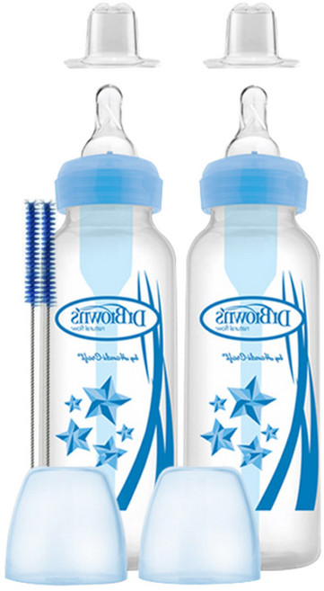 닥터브라운 내로우넥 옵션스 투인원 PP젖병 250ml x 2p 세트, 3단계, 블루, 2개