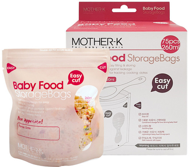 마더케이 일회용 이유식 저장팩 260ml, 75개입, 1개