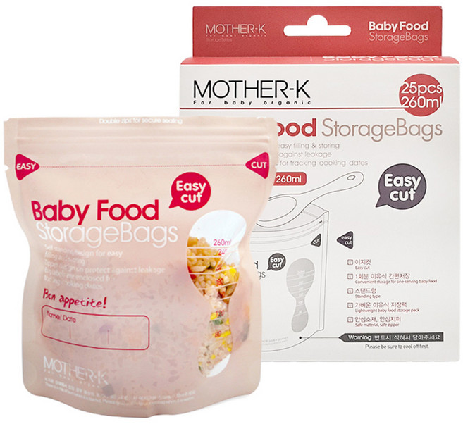 마더케이 일회용 이유식 저장팩 260ml, 25개입, 1개