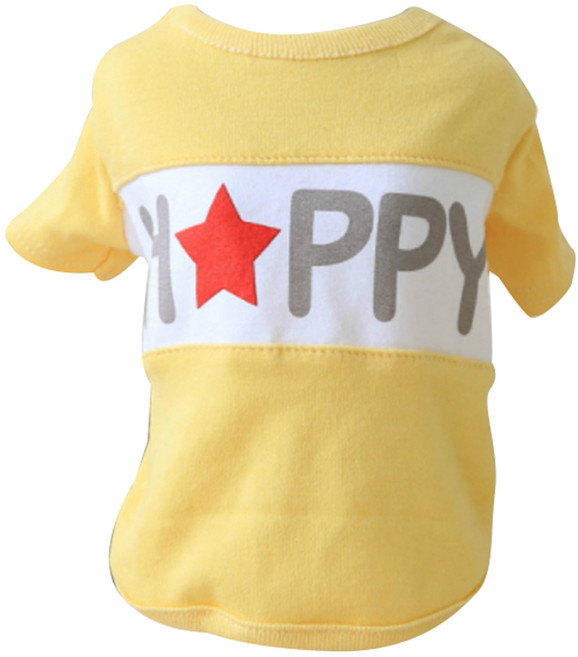 이코디 반려동물 해피 스타 셔츠, 옐로우, 1개