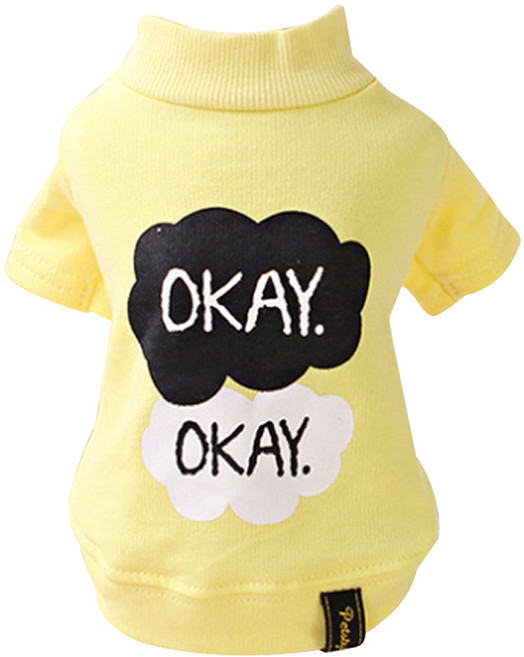 이코디 반려동물 오케이 폴라 셔츠, 옐로우, 1개